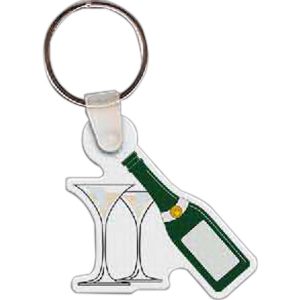 Champagne and Glasses Key Tag
