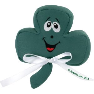 5" Shamrock with Ribbon and One Color Imprint