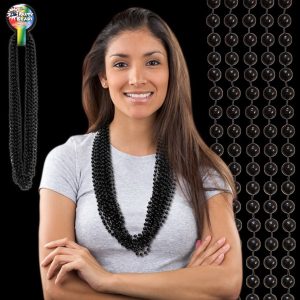 Black Metallic Beaded Necklace