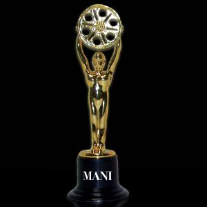 6 1/4" Gold Plastic Movie Statue Trophy