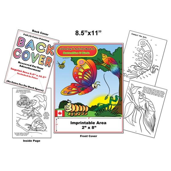 Butterflies, Birds and Bugs (CA) - Imprintable Coloring Book