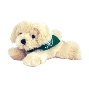 8" Bailie Golden Retriever with bandana and one color imprint