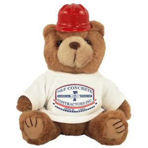8" Construction Bear with full color imprint