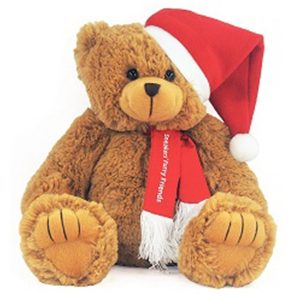 12" Santa Bear with one color imprint