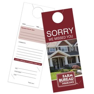 Door Hanger With Business Card Slits