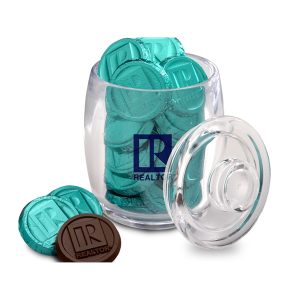 Small Acrylic Jar with Chocolate Coins