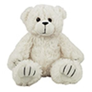 8" White Curly Bear