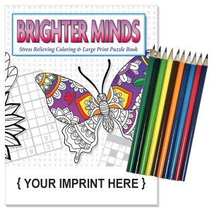 Brighter Minds Stress Relieving Coloring and Puzzle book set