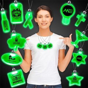 Green Light Up Pendant Necklaces