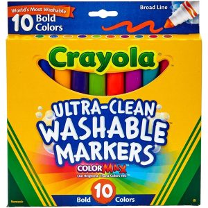 Crayola® Ultra-Clean Markers, Broad Line, Bold, 10 ct.
