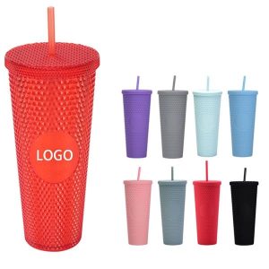 24oz Matte Studded Tumbler with Lid and Straw