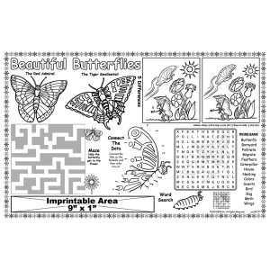 Beautiful Butterflies Imprint Colorable Placemat