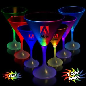 7 1/4 oz. LED Lighted Frosted Martini Glass