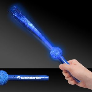 Blue LED Flashing Fiber Optic Light Up Glow Wand