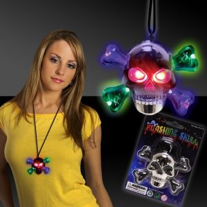 Skull and Crossbones LED Glow Light Up Necklace