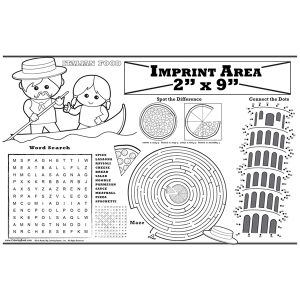 Italian Restaurant Imprint Colorable Placemat
