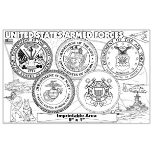 United States Armed Forces Imprint Colorable Placemat