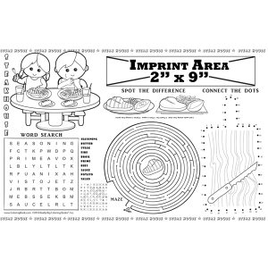 Steakhouse Restaurant Imprint Colorable Placemat