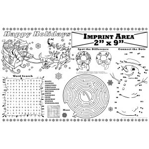 Happy Holidays Imprint Colorable Placemat