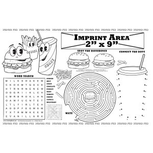 Burger Fun Imprint Colorable Placemat