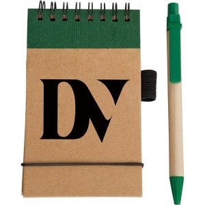 Eco Pocket Jotter with Paper Barrel Pen