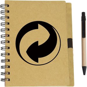 Eco Spiral Notebook with Paper Barrel Pen