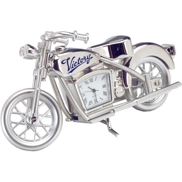 Silver Die Cast Motorcycle Clock