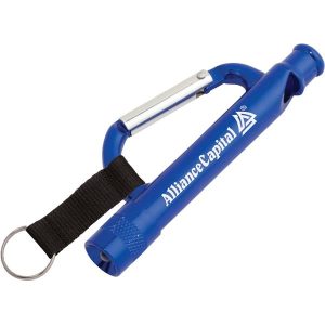 Carabiner Flashlight / Whistle with Strap