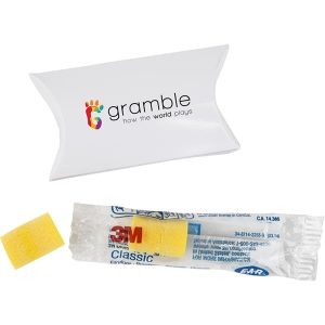 Ear Protection Kit in a Small Pillow Box