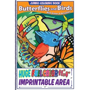 Butterflies and Birds - Jumbo Imprintable Coloring Book