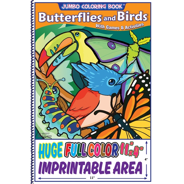 Butterflies and Birds - Jumbo Imprintable Coloring Book