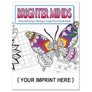 Brighter Minds: Adult Coloring and Puzzle Book Combo