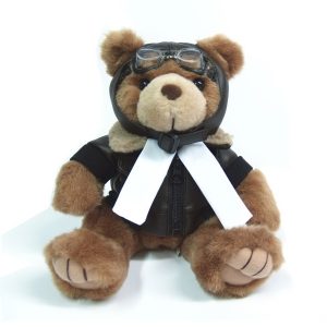 12" Brown Aviator Bear