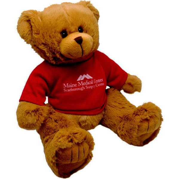 12" Tan Peter Bear with t-shirt and one color imprint
