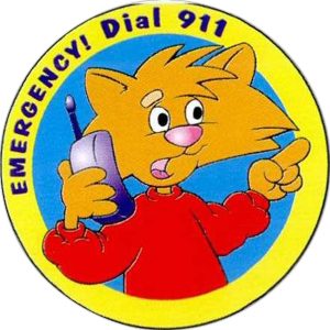 Emergency Dial 911 Sticker Rolls