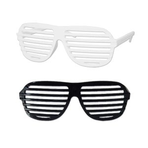 Black and White Slotted Glasses