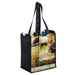 Custom Non-Woven 6 Bottle Wine Tote Bag