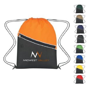 Non-Woven Two-Tone Drawstring Backpack
