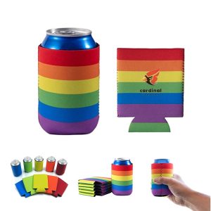Rainbow Neoprene Can Cooler Holder