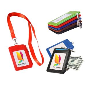ID Badge Holder Wallet w/ Lanyard