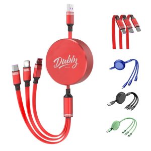 Round 3-in-1 Retractable Charging Cable
