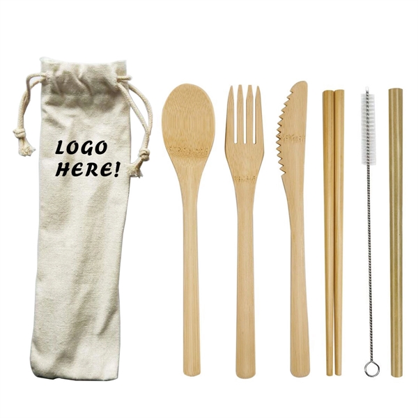 Eco-Friendly Bamboo Utensils Cutlery Set