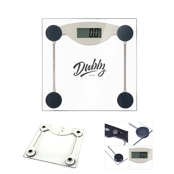 Transparent Square Digital Bathroom Scale