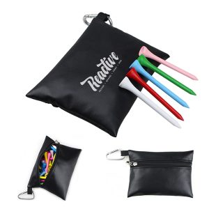 PU Golf Tee Bag w/Carabiner