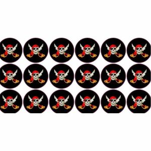 White Decal 1" square inch full color included 1" x 1"
