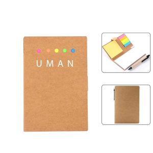 Notebook with Sticky Notes and Flags