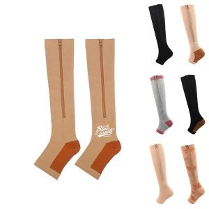 Open Toe Zippered Compression Socks