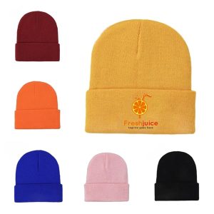 Knit Beanie Cap With Cuff
