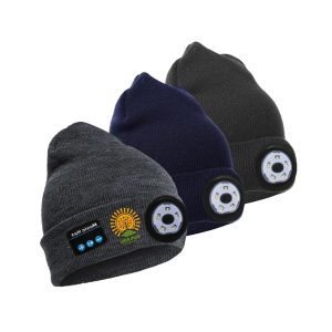 Led Headlamp Cap With Wireless Headphones