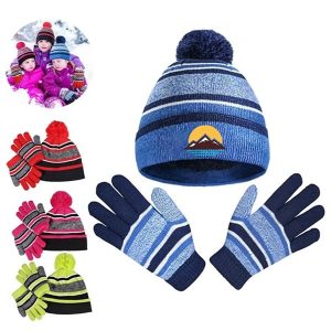 Winter Kids Hat Glove Set